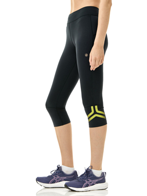 Тайтсы Asics Icon Knee Black/Sulphur Spring