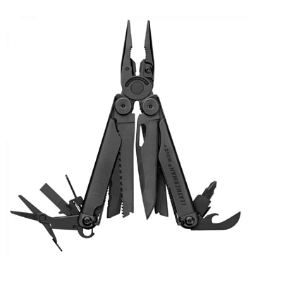 Мультиинструмент Leatherman Wave Plus Black, 18 функций, нейлоновый чехол Черный