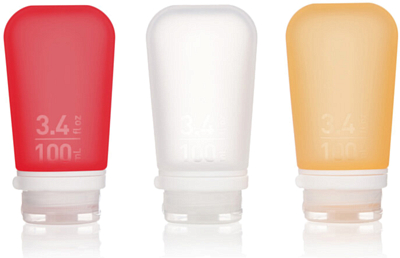Силиконовые флаконы Humangear GoToob+ 3 шт L 100 мл Clear/Red/Orange