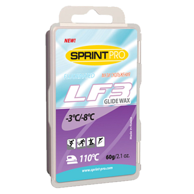 Низкофтористый парафин скольжения твердый SPRINT PRO LF3 (-3 -8°C) 60 г фиолетовый