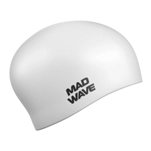 Шапочка для плавания MAD WAVE Long Hair Silicone White