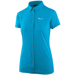 Рубашка с коротким рукавом туристическая Salewa 2018 PUEZ MINICHECK DRY W S/S SRT hawaiian blue