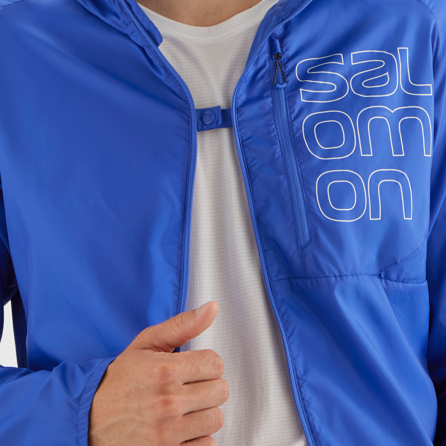 Куртка беговая SALOMON Bonatti Cross Fz Nautical Blue/White