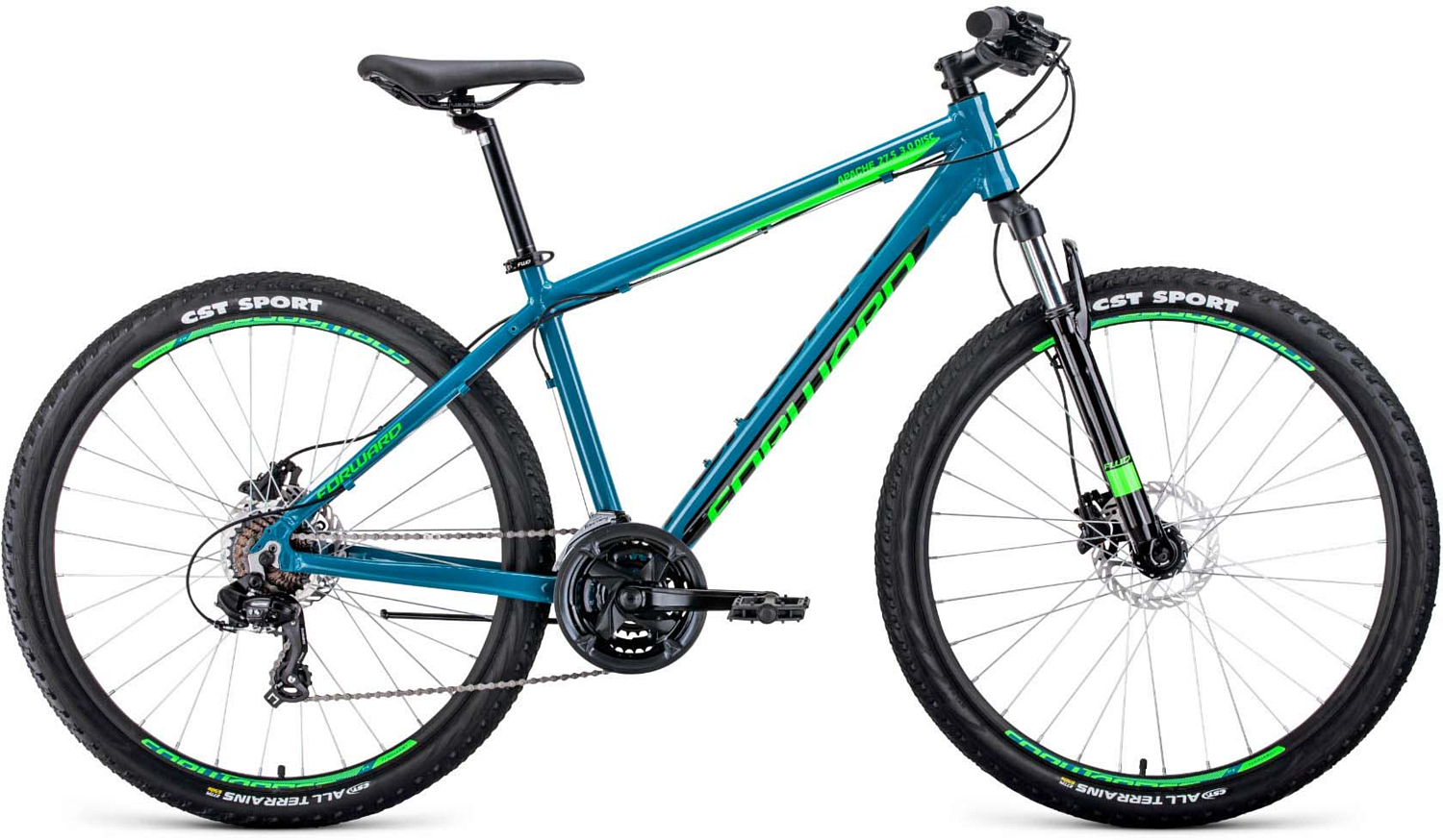 Велосипед Forward Apache 27,5 3.0 disc 2020 бирюзовый/светло-зеленый
