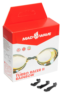 Очки для плавания MAD WAVE Turbo Racer Ii Rainbow Yellow