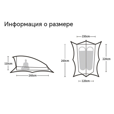 Палатка Naturehike Flying fish 2 man tent Green