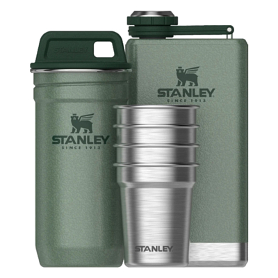 Набор посуды Stanley Shot Glass+Flask Hammertone Green