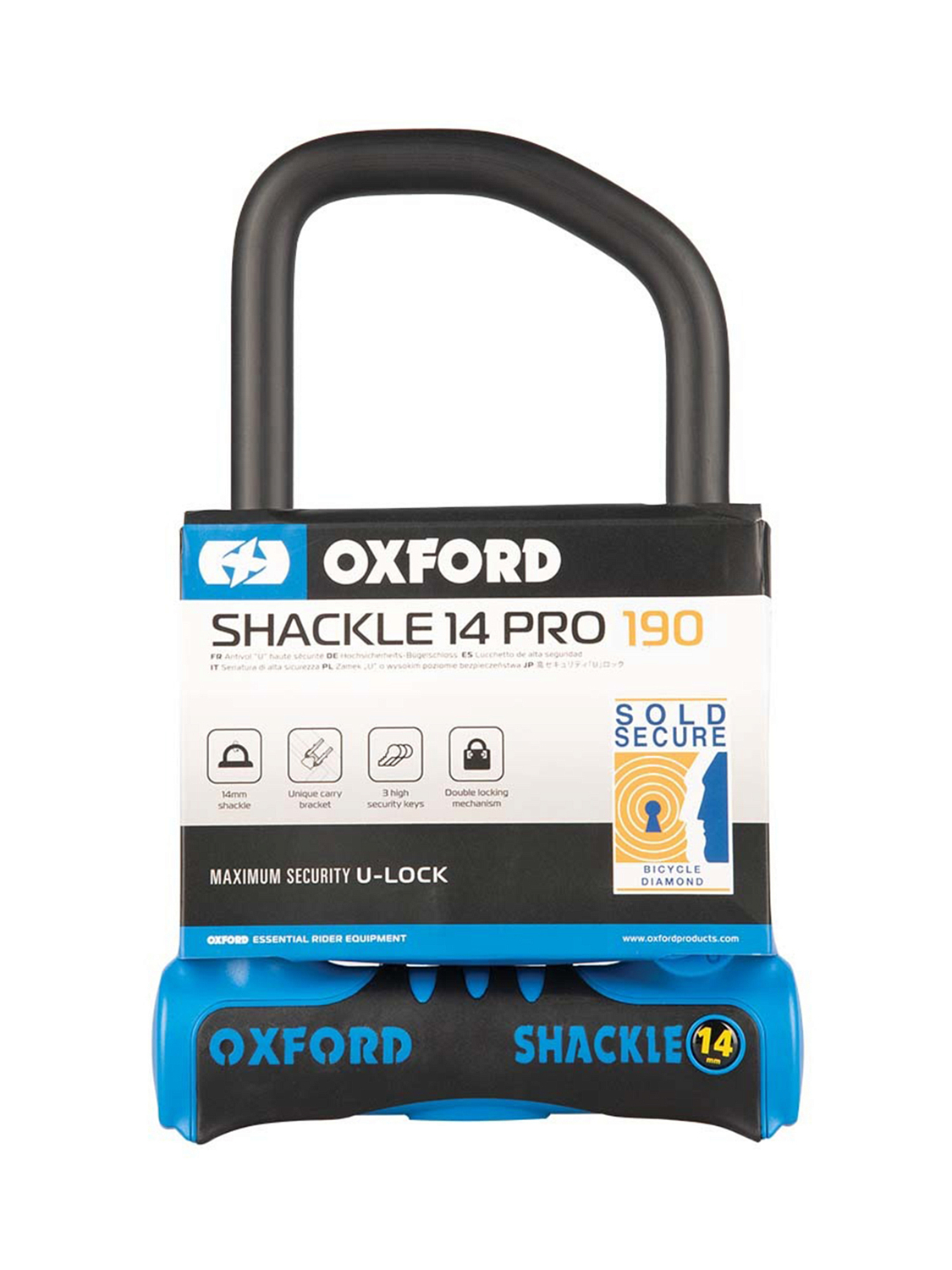 Замок велосипедный Oxford Shackle14 Pro U-Lock 260mmх177mm