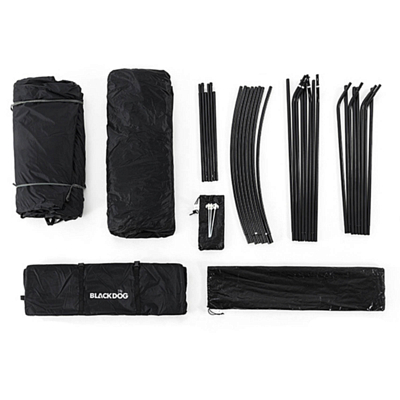 Палатка кемпинговая BlackDog Tunnel Tent With Stack Nozzle Black