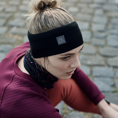 Повязка Buff Crossknit Headband Solid Black