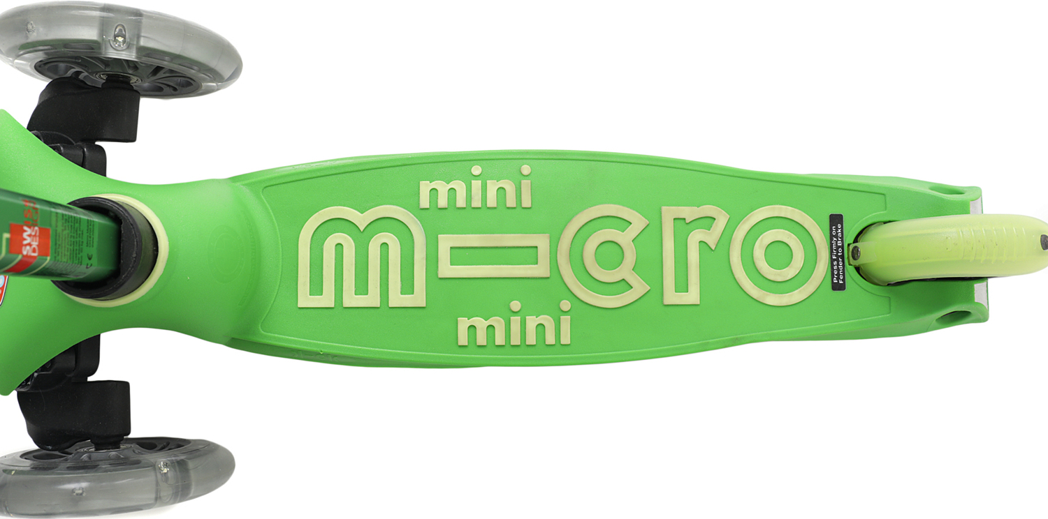 Самокат 3-колесный MICRO Mini Deluxe LED зеленый