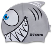 Шапочка для плавания Atemi Рыбка- Серебристый