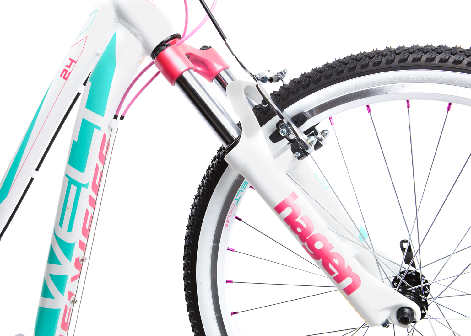 Велосипед Welt Edelweiss 24 2019 matt white/green/pink