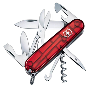 Нож Victorinox Climber, 91 мм, 14 функций Полупрозрачный Красный