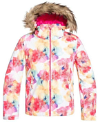 Куртка сноубордическая детская Roxy 2019-20 Jet Ski Girl Bright White Sunshine Flowers