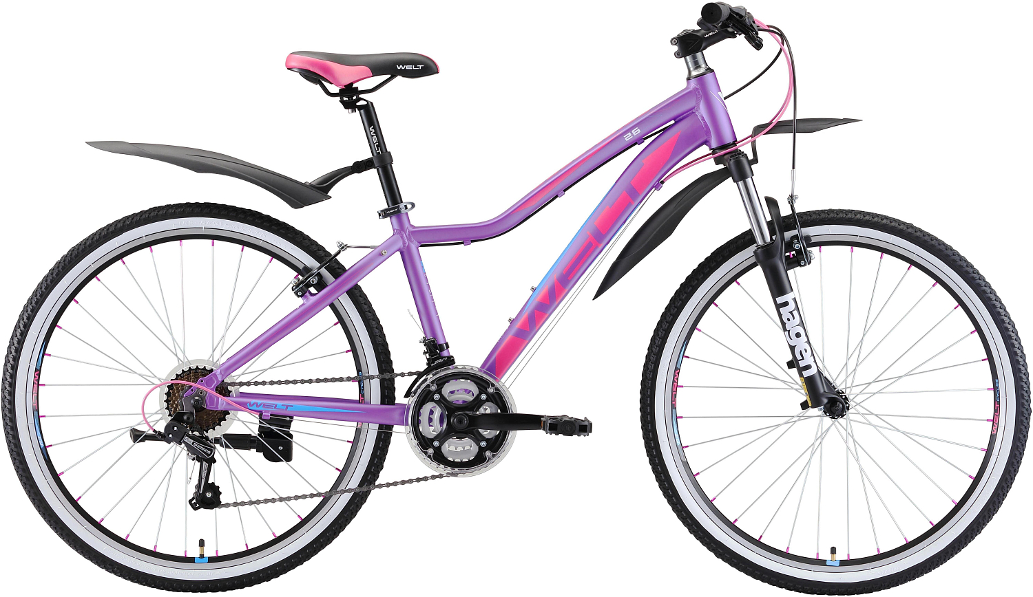 Велосипед Welt Edelweiss 26 Teen 2019 Matt Violet/Blue/Pink