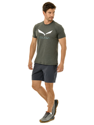 Футболка Salewa Solid Logo Dry Dark Olive Melange