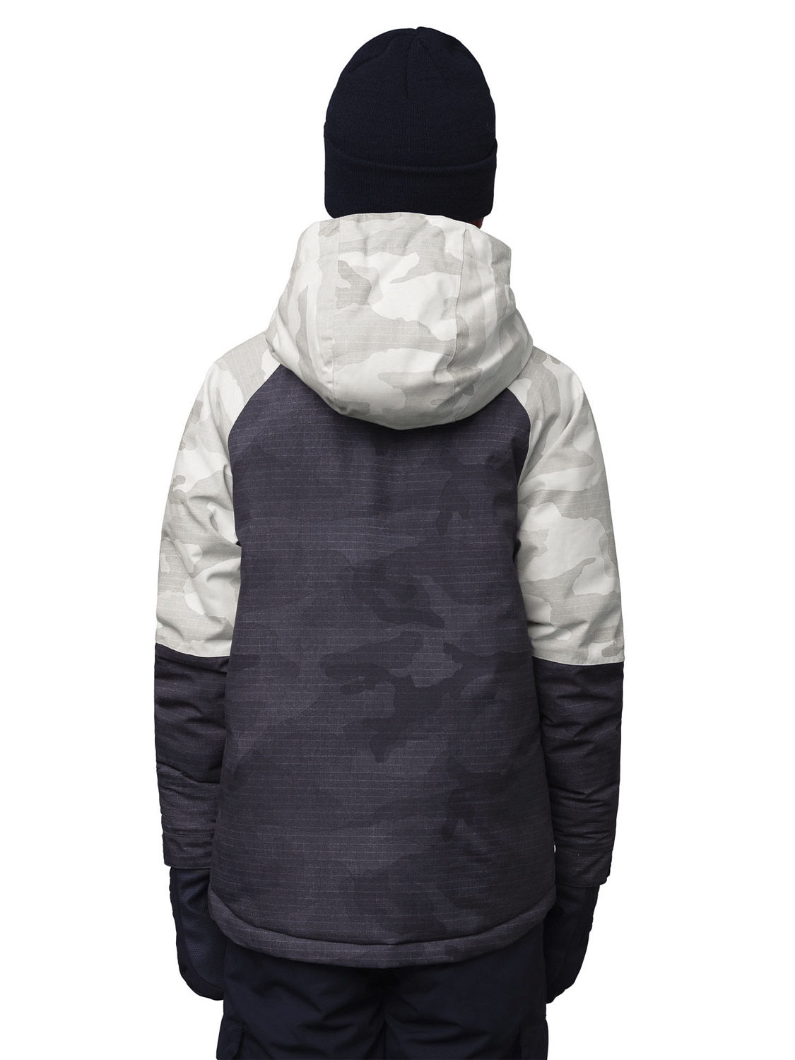 Куртка сноубордическая детская 686 Hydra Insulated White/Camo Clrblk