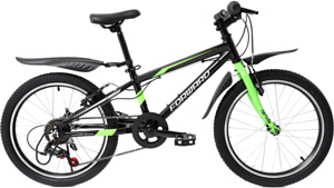 Велосипед Forward Rise 20 2.0 2021 Черный/Ярко-Зеленый