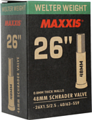 Велокамера Maxxis 2022 Welter Weight 26X1.50/2.50 LSV Авто ниппель 48 0.8mm