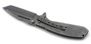 Нож Stinger Knives 114,3 мм рукоять нержавеющая сталь, с клипом Серый