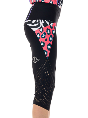 Тайтсы 3/4 Crazy Idea Mid Pressure Black Zebra