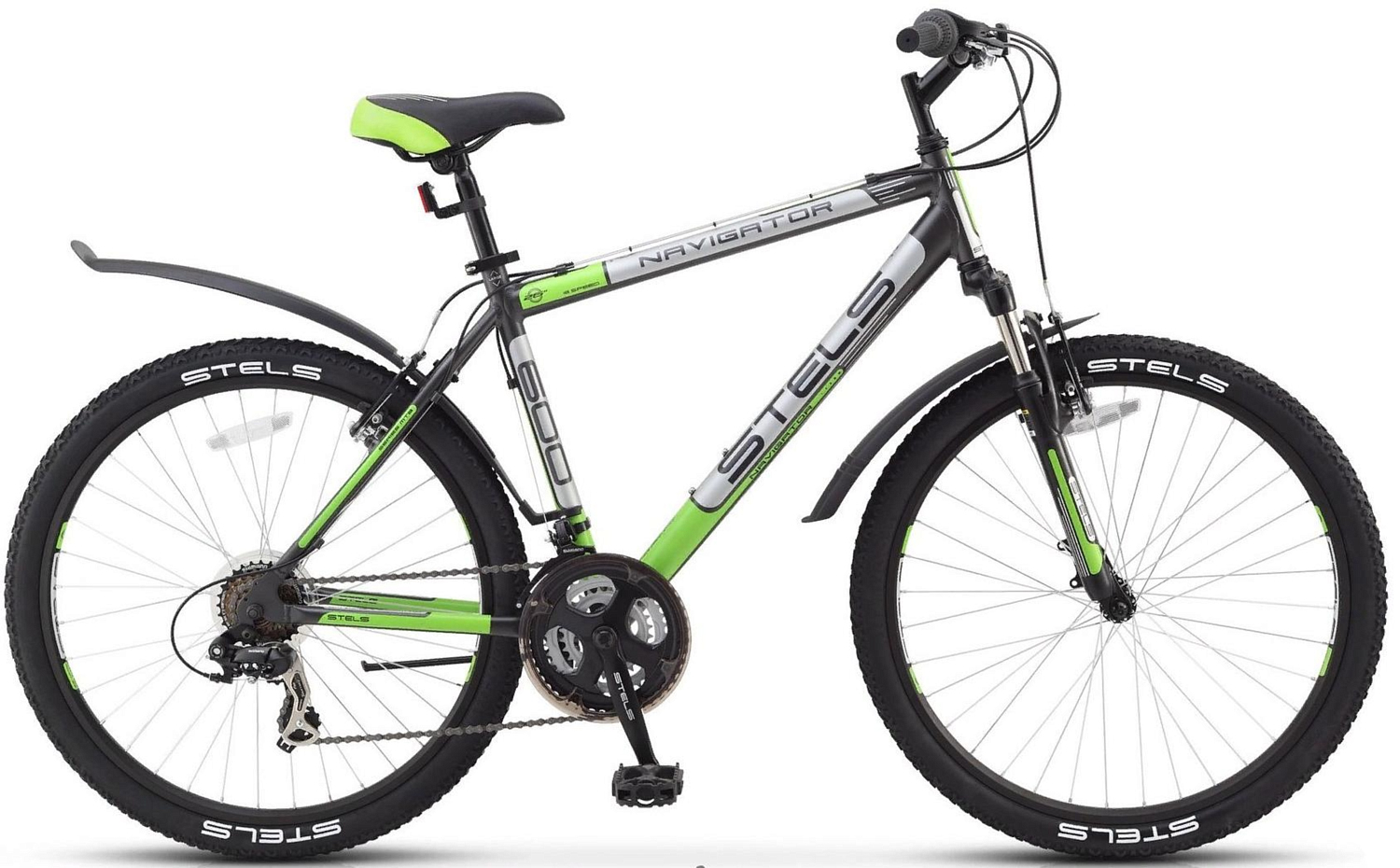 Велосипед Stels Navigator 600 V 26 2020 Серый/Серебристый/Зеленый