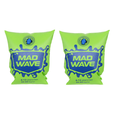 Нарукавники для плавания MAD WAVE 6-12 years Green
