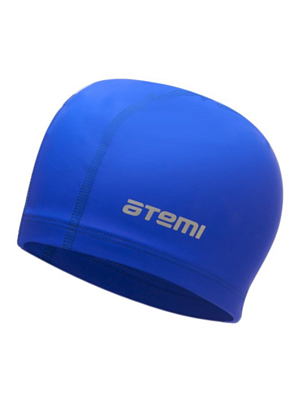 Шапочка для плавания Atemi тканевая с силиконовым покрытием Синий