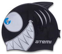 Шапочка для плавания Atemi 2022 Рыбка- Черный