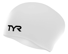 Шапочка для плавания TYR Long Hair Wrinkle-Free Silicone Cap Белый