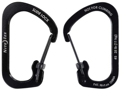 Карабин аксессуарный Nite Ize SlideLock Stainless Steel #3 Black