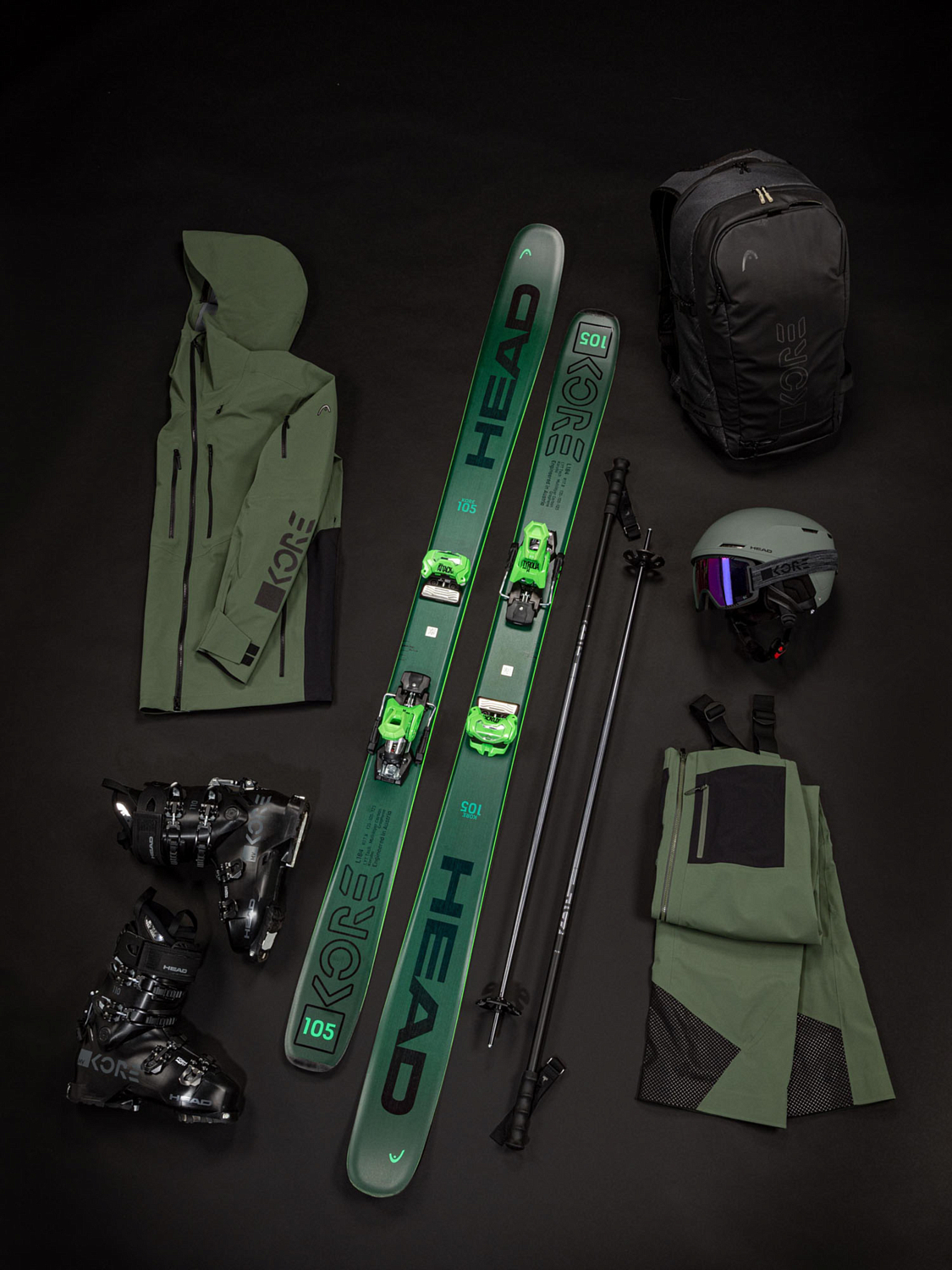 Горные лыжи HEAD Kore 105 Green-Black