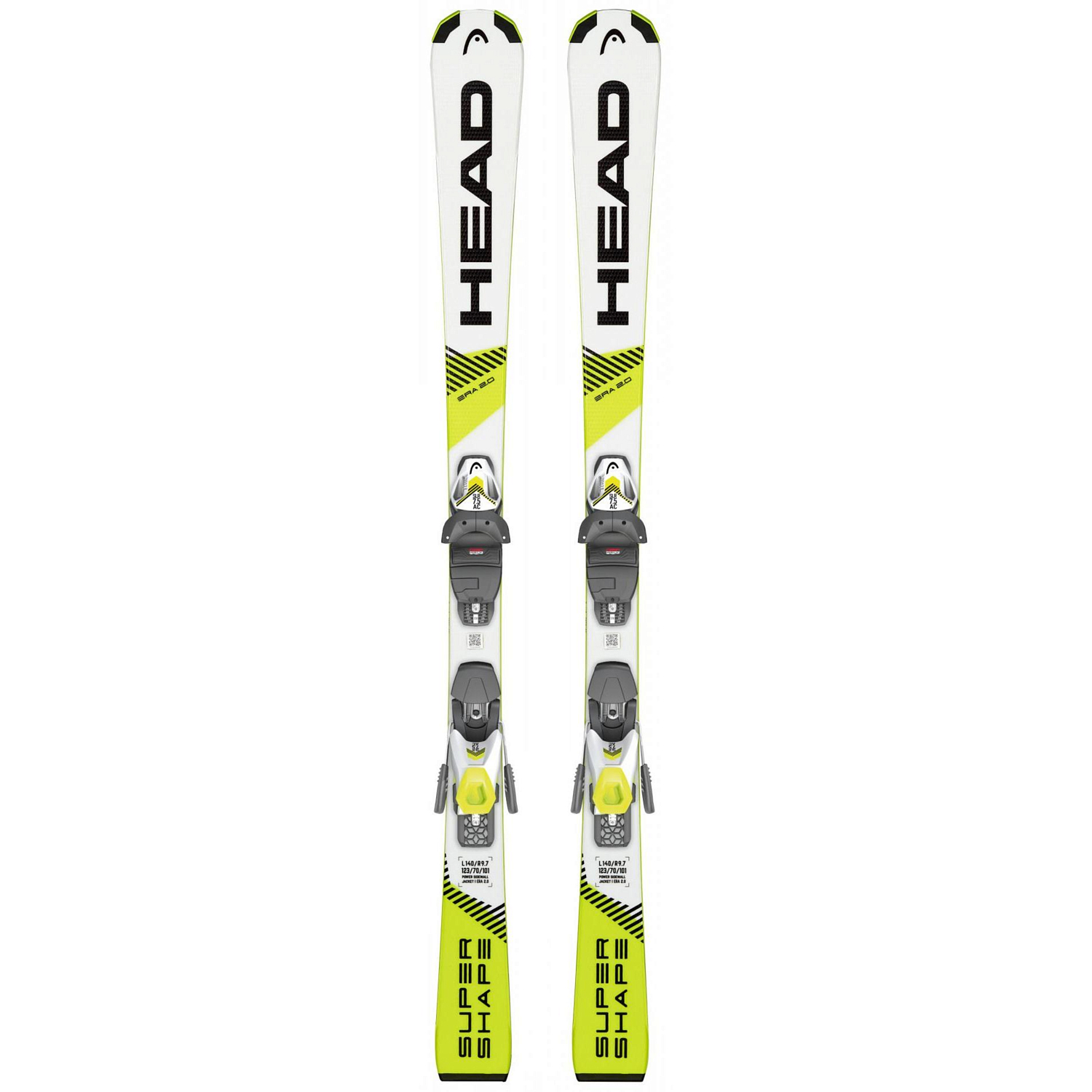 Горные лыжи с креплениями HEAD 2019-20 Supershape SLR Pro + SLR 7.5 GW AC Brake 78 [H] White/Neon Yellow