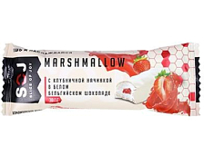 Батончик SOJ 2021 Marshmallow с клубничной начинкой в белом шоколаде 30г