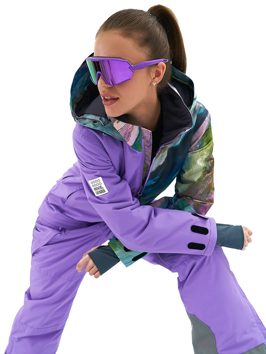 Комбинезон сноубордический COOL ZONE Frida Принт Абстракция/Светло-Фиолетовый