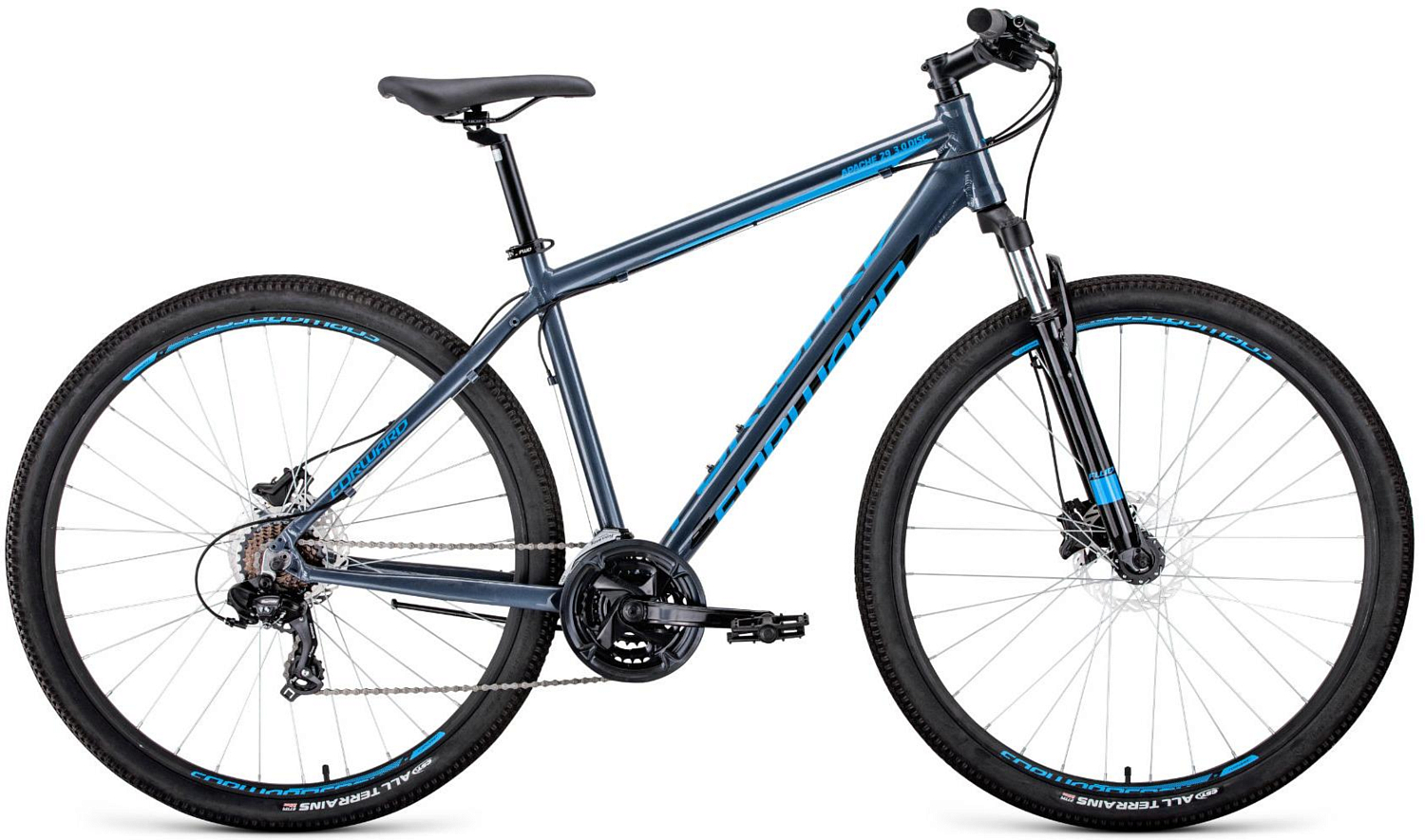 Велосипед Forward Apache 29 3.0 Disc 2020 серый/голубой