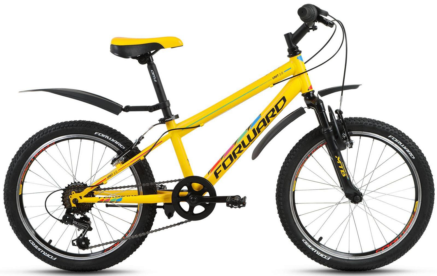 Велосипед Forward Unit 20 2.0 2019 желтый мат.